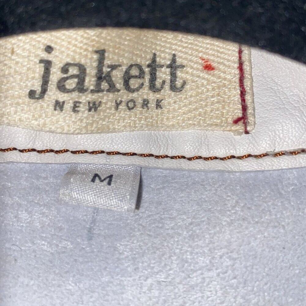 JAKETT New York Genuine Leather and Twill Lightweight Zip Jacket - Picture 3 of 14